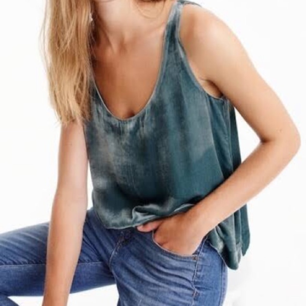 [NWT] J. Crew Green Velvet Tank Top